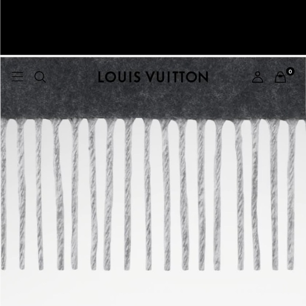 Louis Vuitton Black and Gray Cashmere Scarf - Picture 9 of 10
